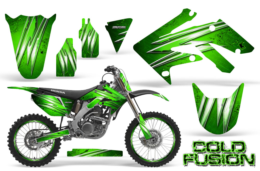 Honda CRF250R 04-09 Graphics Kit Cold Fusion Green NP Rims